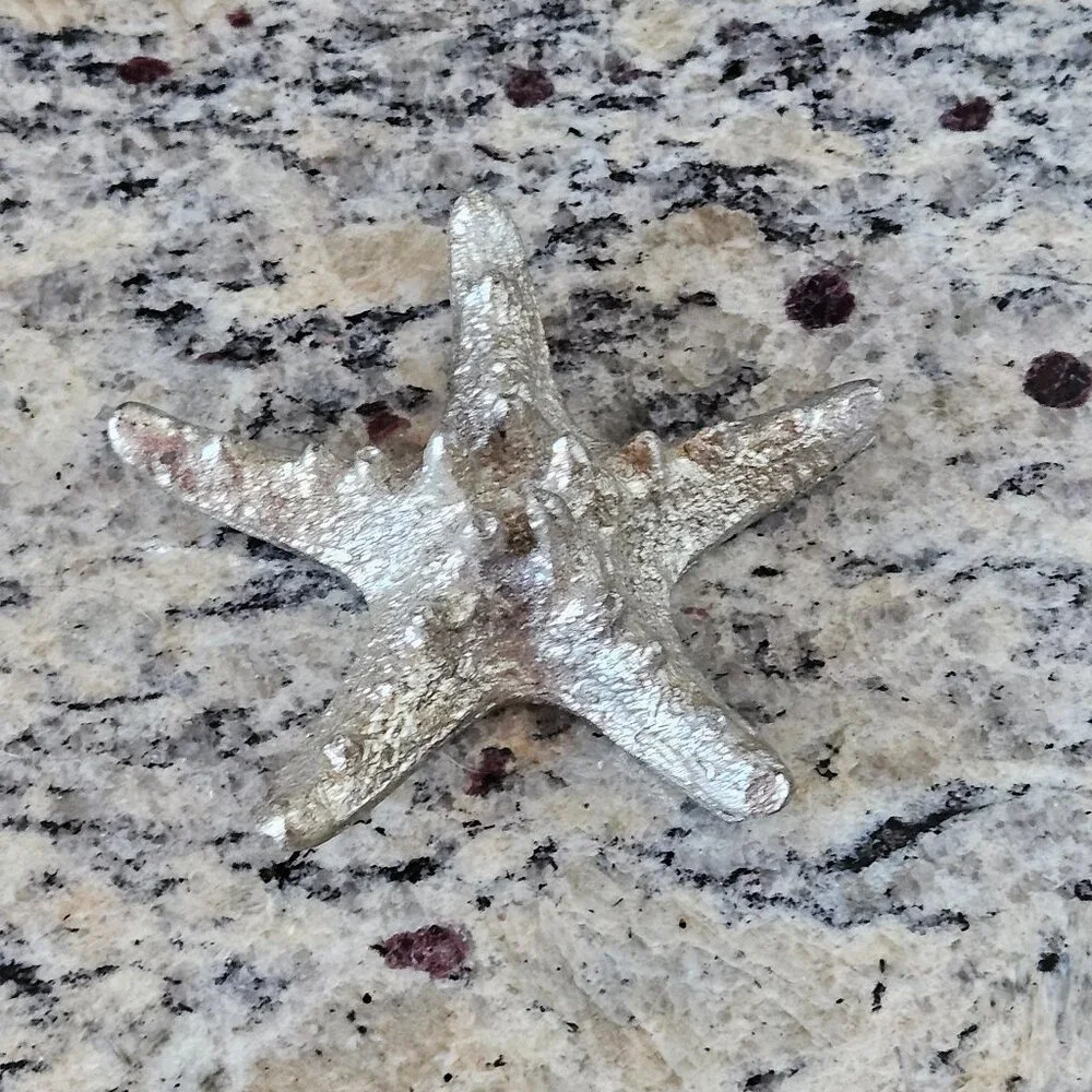 REGINA ANDREW MODERN SILVER STARFISH COASTAL BEACH VASE FILLER HOME TABLE DECOR